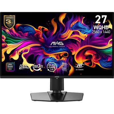 MSI MAG 274QP QD-OLED X24 computer monitor 67.3 cm (26.5") 2560 x 1440 pixels Wide Quad HD Black - Thumbnail 2