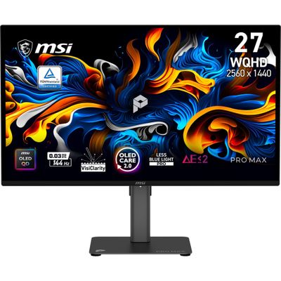 MSI PRO MAX 271QPX14G computer monitor 67.3 cm (26.5") 2560 x 1440 pixels Quad HD QD-OLED Black - Thumbnail 2