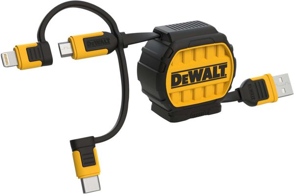 Dewalt 3 in 1 Retractable Charging Cable
