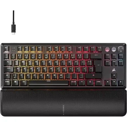 Corsair K70 PRO TKL keyboard Gaming USB QWERTZ UK English Black - Image 1