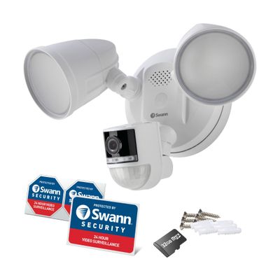 Swann 4K Floodlight Security Camera with 2-Way Talk Siren with Heat & Motion Detection