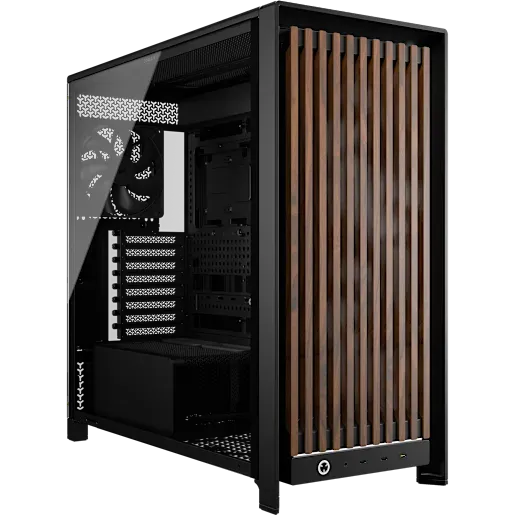 Corsair FRAME 5000D WOOD RS Midi Tower Black, Walnut - Image 1