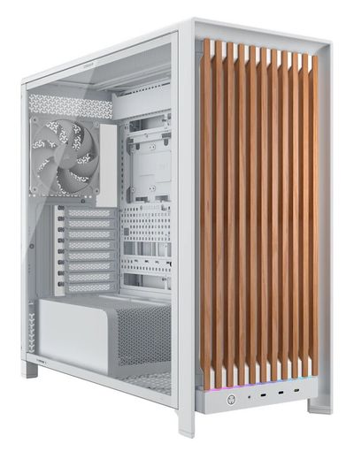 Corsair FRAME 5000D WOOD RS Midi Tower Walnut, White - Thumbnail 2