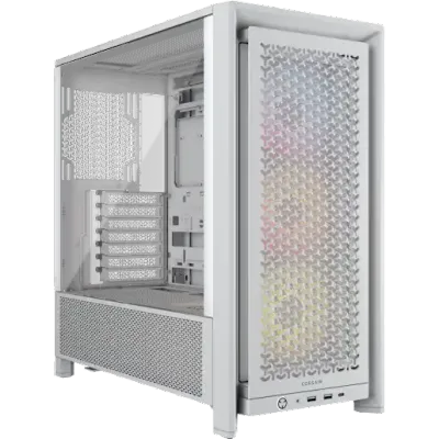 Corsair FRAME 4000D RS ARGB Midi Tower PC White ATX EATX micro ATX Mini-ITX Plastic Steel Tempered glass Gaming