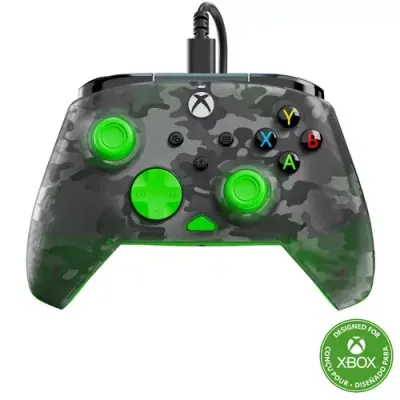 Turtle Beach Rematch Core Green and Ghost Black Camo Wired Gaming Controller with Audio Controls Rumble Motors and Impulse Triggers Licensed for Xbox Series X or S Xbox One and Windows PCs