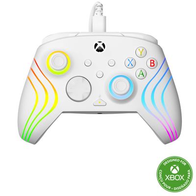 Turtle Beach Afterglow Wave White Wired RGB Gaming Controller with Mappable Buttons Hall-Effect Hair Triggers and Audio Controls. Licensed for Xbox Series X orS Xbox One &amp; Windows - Thumbnail 2