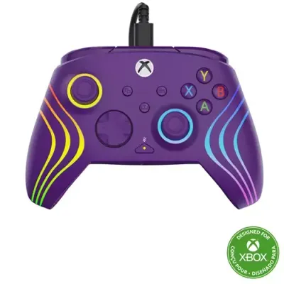 Turtle Beach Afterglow Wave Purple Wired RGB Gaming Controller with Mappable Buttons Hall-Effect Hair Triggers and Audio Controls. Licensed for Xbox Series X orS Xbox One & Windows