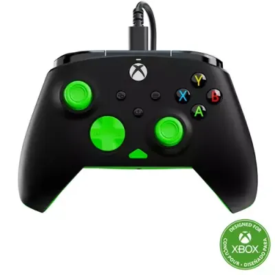 Turtle Beach Rematch Core Black and Green Wired Gaming Controller with Audio Controls Rumble Motors and Impulse Triggers Licensed for Xbox Series X or S Xbox One and Windows PCs