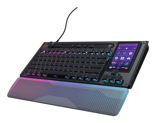Turtle Beach Command Series KB7 TKL Wired Gaming Keyboard - 4.3” Touchscreen Command Display, Titan Low-Profile Hall-Effect Switches, True 8K Polling, RGB Lighting - UK Layout (QWERTY)