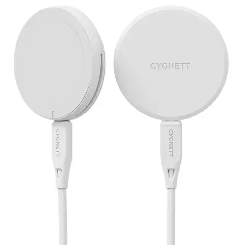 Cygnett ChargePuck Qi2.0 Headphones Smartphone White USB Wireless charging Fast charging Indoor - Image 1