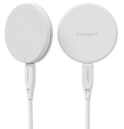 Cygnett ChargePuck Qi2.0 Headphones Smartphone White USB Wireless charging Fast charging Indoor - Thumbnail 2