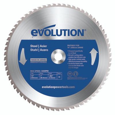 Evolution 66TBLADE Mild Steel Cutting Chop Saw Blade 355 X 25.4Mm X 66T