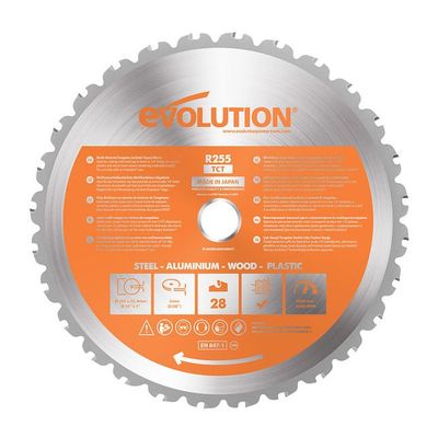 Evolution RAGEBLADE255MULTI Multi-Material Mitre Saw Blade 255 X 25.4Mm X 28T