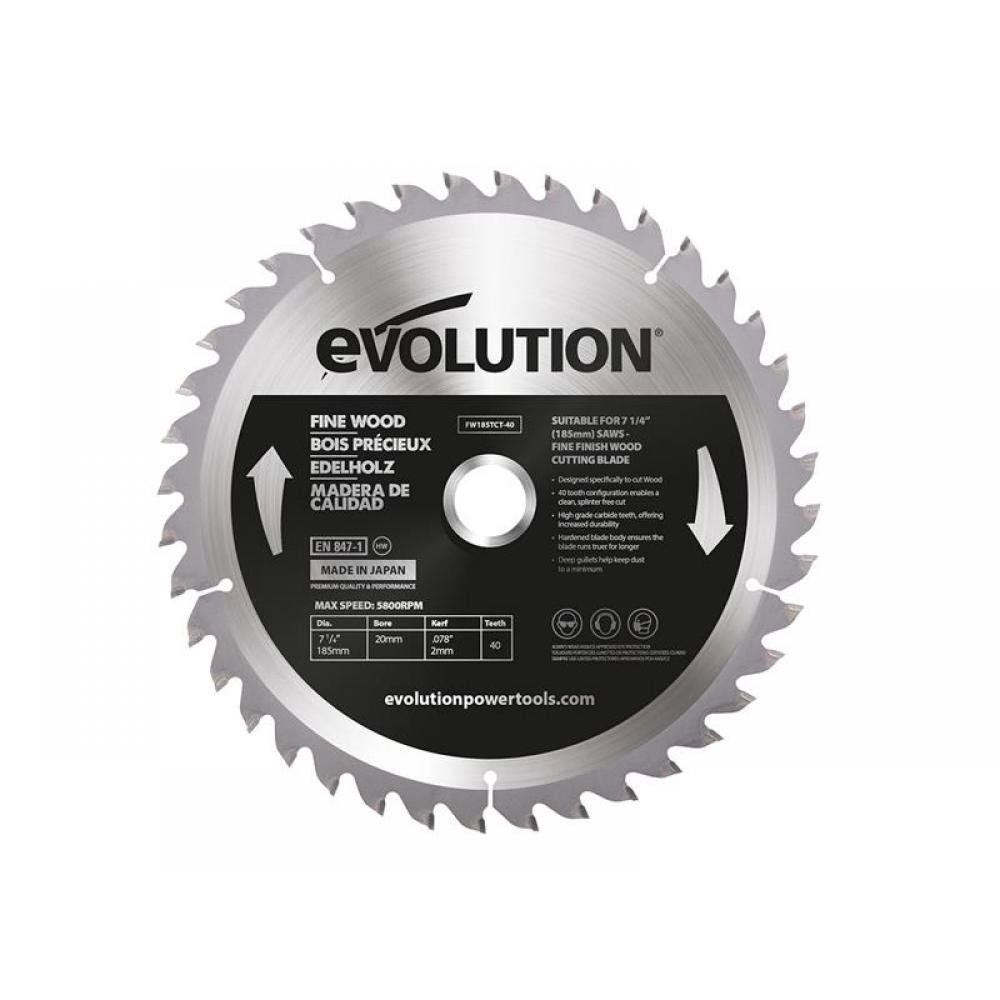 Evolution Evolution FW185TCT-40 Fine Wood Blade 185mm - Image 1