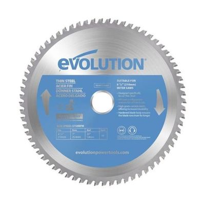 Evolution T210TCT-68MS Thin Steel Cutting Mitre Saw Blade 210 X 25.4Mm X 68T