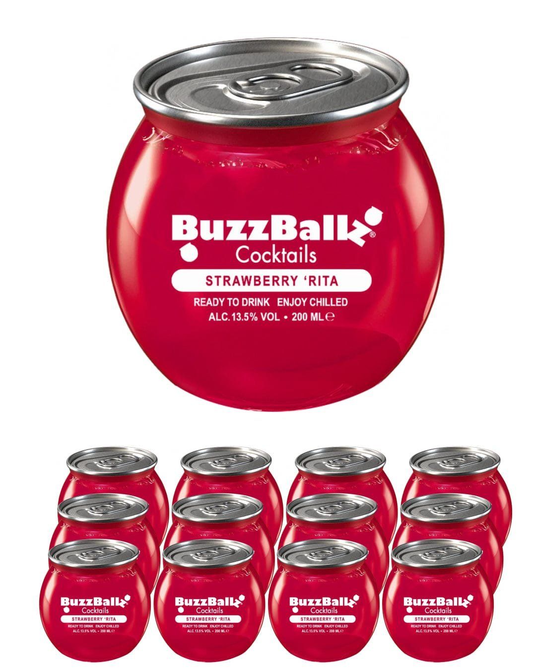 BuzzBallz Strawberry 'Rita Cocktails 200ml - Image 1