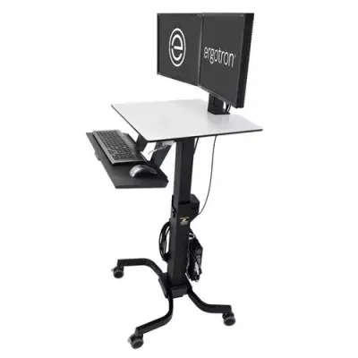 Ergotron WorkFit-C, Dual Sit-Stand Black, Grey Flat panel Multimedia cart - Thumbnail 2