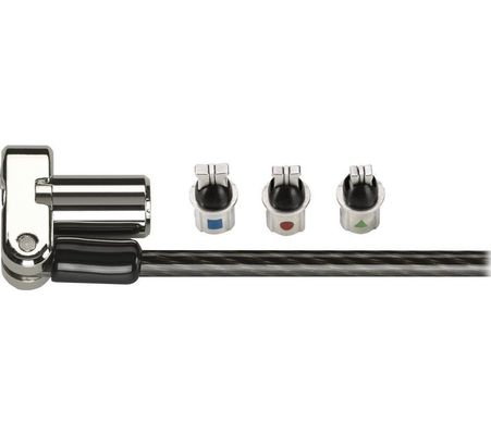 KENSINGTON Universal 3-in-1 Keyed Laptop Security Lock, Silver/Grey,Black