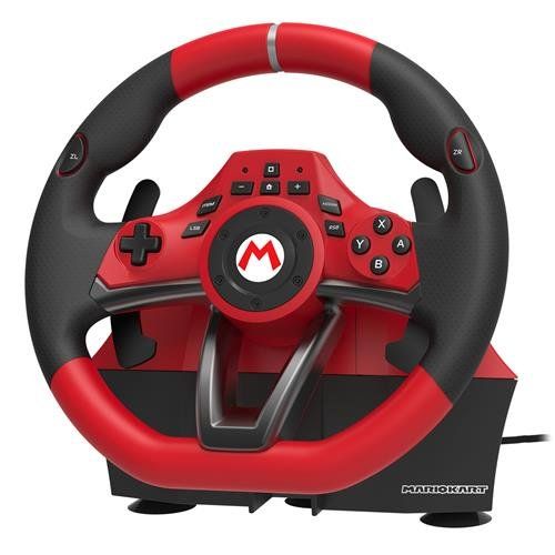 Hori Mario Kart Racing Wheel Pro Deluxe Black Red USB Steering wheel + Pedals Analogue Nintendo Switch - Image 1