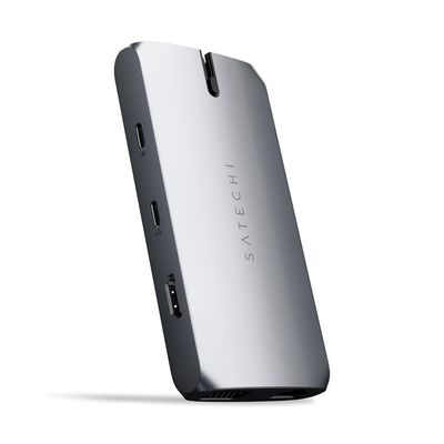 Satechi ST-UCMBAM laptop dock/port replicator USB 2.0 Type-C Black Silver