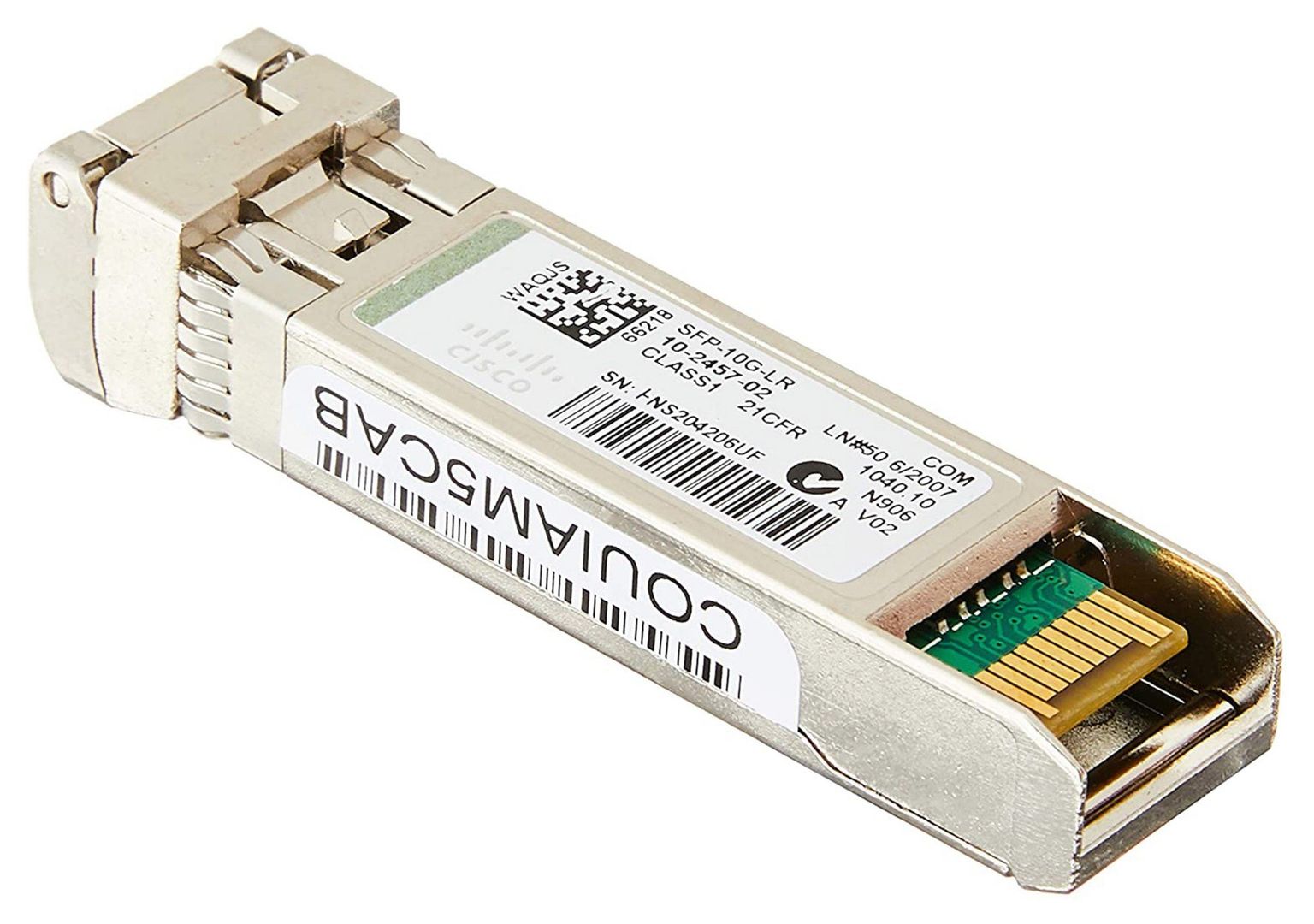 Cisco 10GBASE-LR SFP Module for 10-Gigabit Ethernet Deployments, Hot Swappable, 5-Year Standard Warranty (SFP-10G-LR=) - Image 1