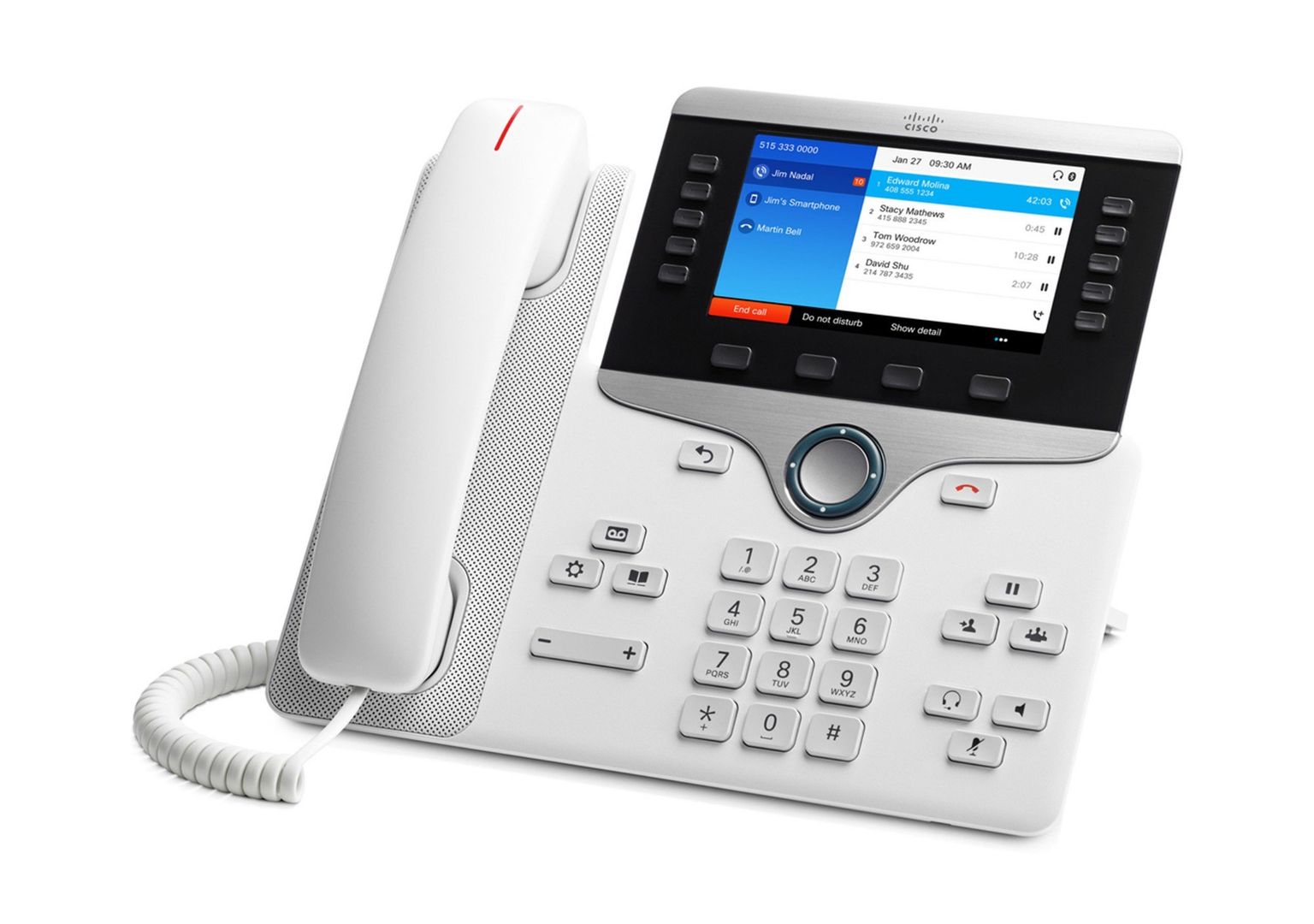 Cisco IP Business Phone 8851, 5-inch WVGA Colour Display, Gigabit Ethernet Switch, Class 4 PoE, USB Port, 10 SIP Registrations, 1-Year Limited Hardware Warranty (CP-8851-K9=) - Image 1