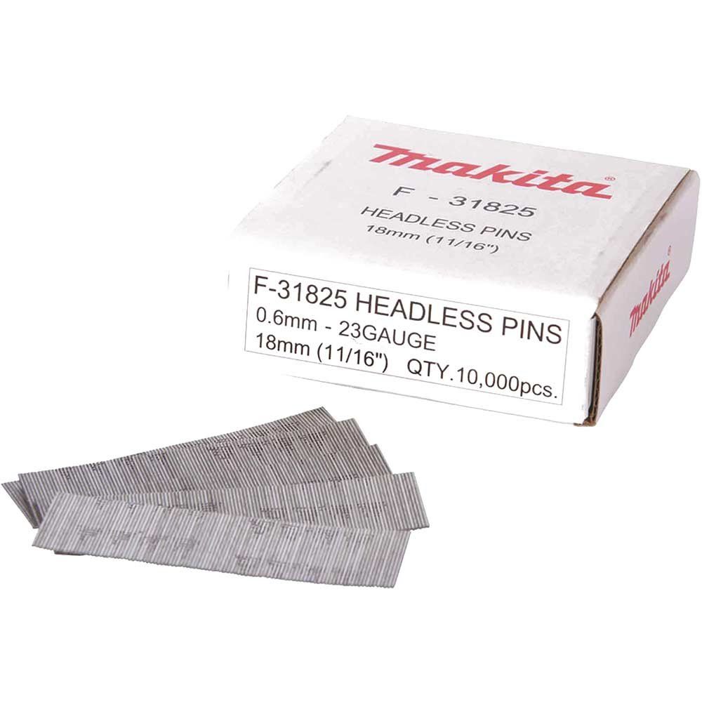 Makita 23 Gauge HeadLess Mini Pin 18mm Pack of 10000 - Image 1