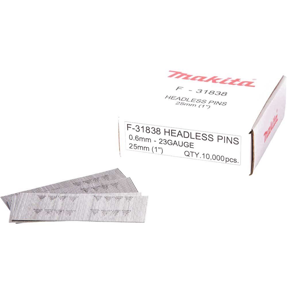 Makita 23 Gauge HeadLess Mini Pin 25mm Pack of 10000 - Image 1