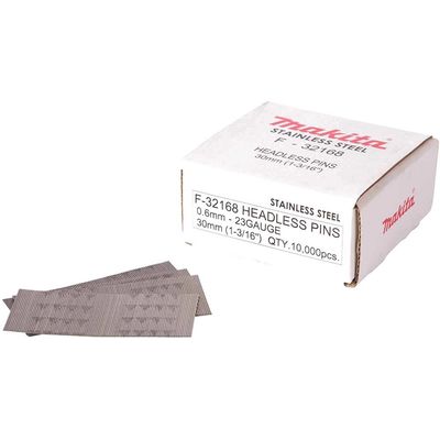 Makita 23 Gauge Stainless Steel Headless Mini Pins 30mm Pack of 10000