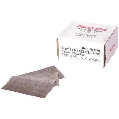 Makita 23 Gauge Stainless Steel Headless Mini Pins 35mm Pack of 10000