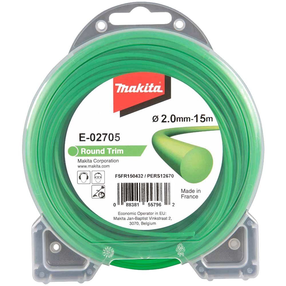 Makita Green Nylon Round Grass Trimmer Line 2mm 15m - Image 1
