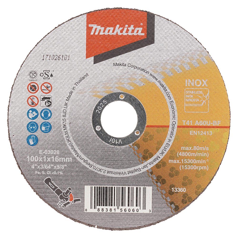Makita A60U Thin Stainless Steel Cutting Discs - Image 1