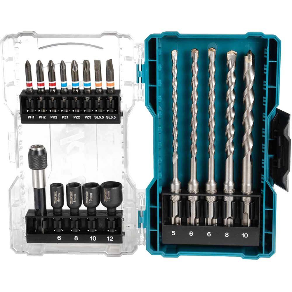 Makita 18 Piece SDS Plus Drill and Screwdriver Bit Set - Image 1