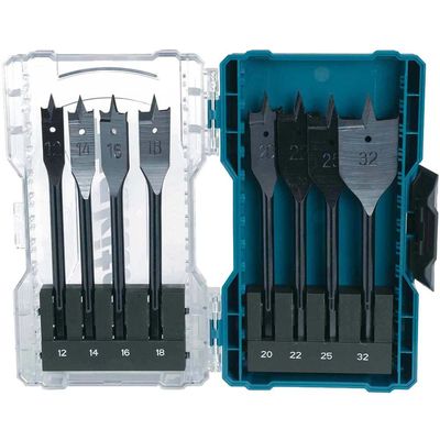Makita 8 Piece Flat Spade Wood Drill Bit Set