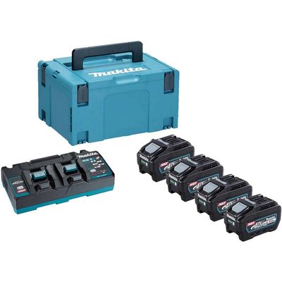 Makita 191U47-2 40v Max XGT Cordless 4 Battery 5ah and 110v Charger Kit 5ah
