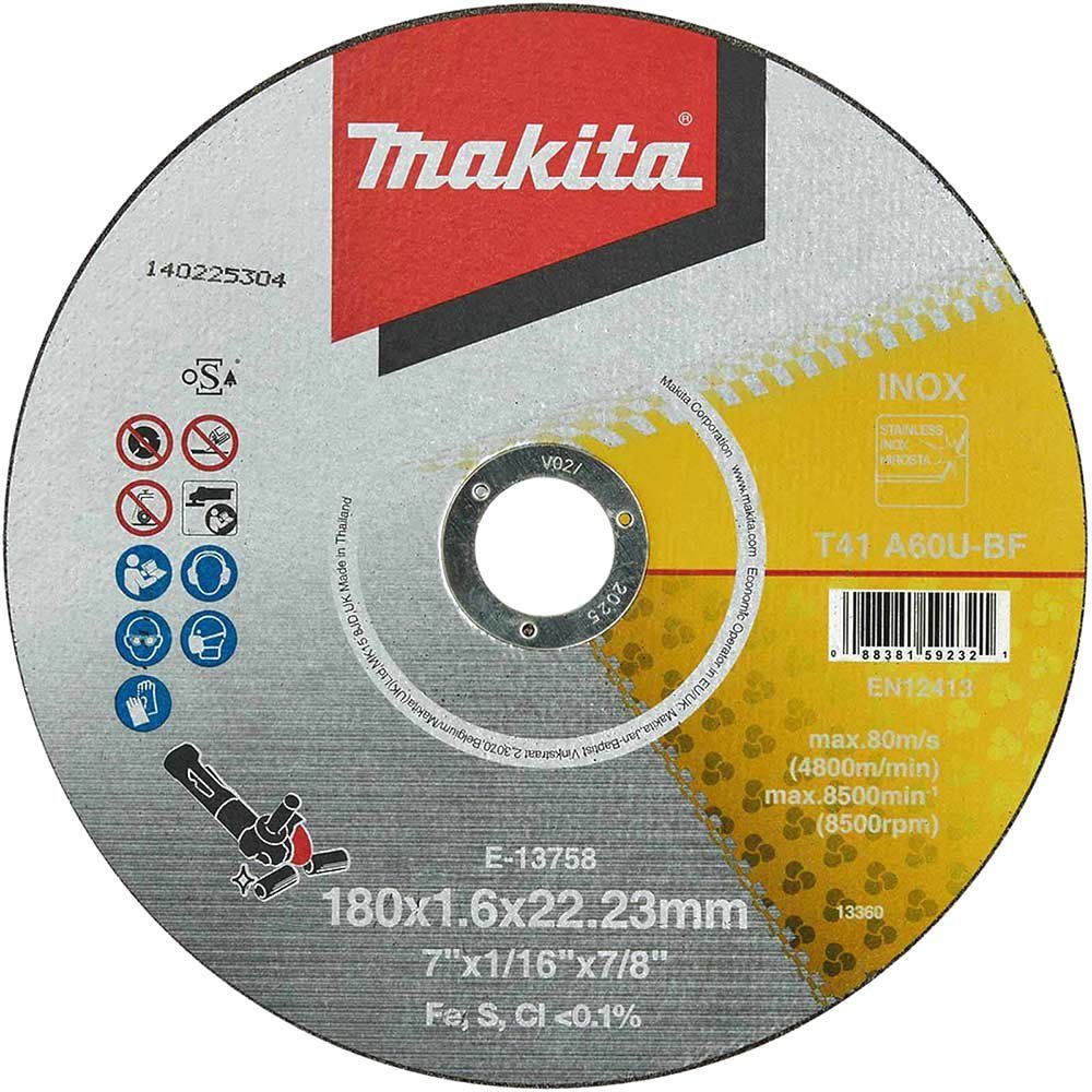 Makita A60U Thin Stainless Steel Cutting Discs 180mm Pack of 1 - Image 1