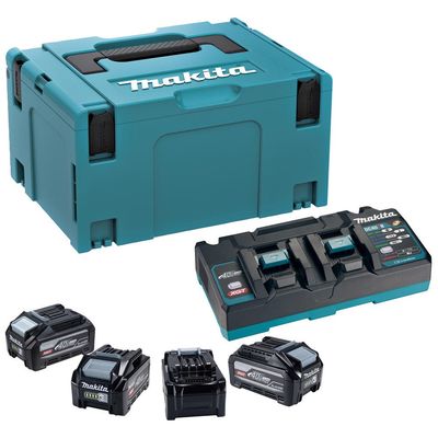 Makita 1911G4-9 40v Max XGT 4 x BL4040F High Output Battery and 110v Twin Charger Kit