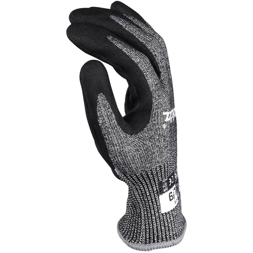 Makita Advanced FitKnit Cut Level 7 Nitrile Coated Dipped Gloves Black / Grey L Pack of 1 - Image 1