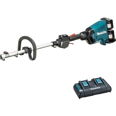 Makita DUX60 Twin 18v LXT Cordless Brushless Split Shaft Garden Multi Tool 2 x 6ah Li-ion Battery Charger