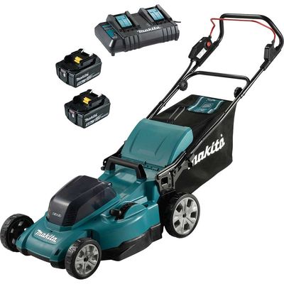 Makita DLM480 Twin 18v LXT Cordless Lawnmower 480mm 2 x 5ah Li-ion Battery Charger