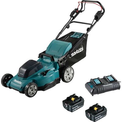 Makita DLM481 Twin 18v LXT Cordless Lawnmower 480mm 2 x 5ah Li-ion Battery Charger