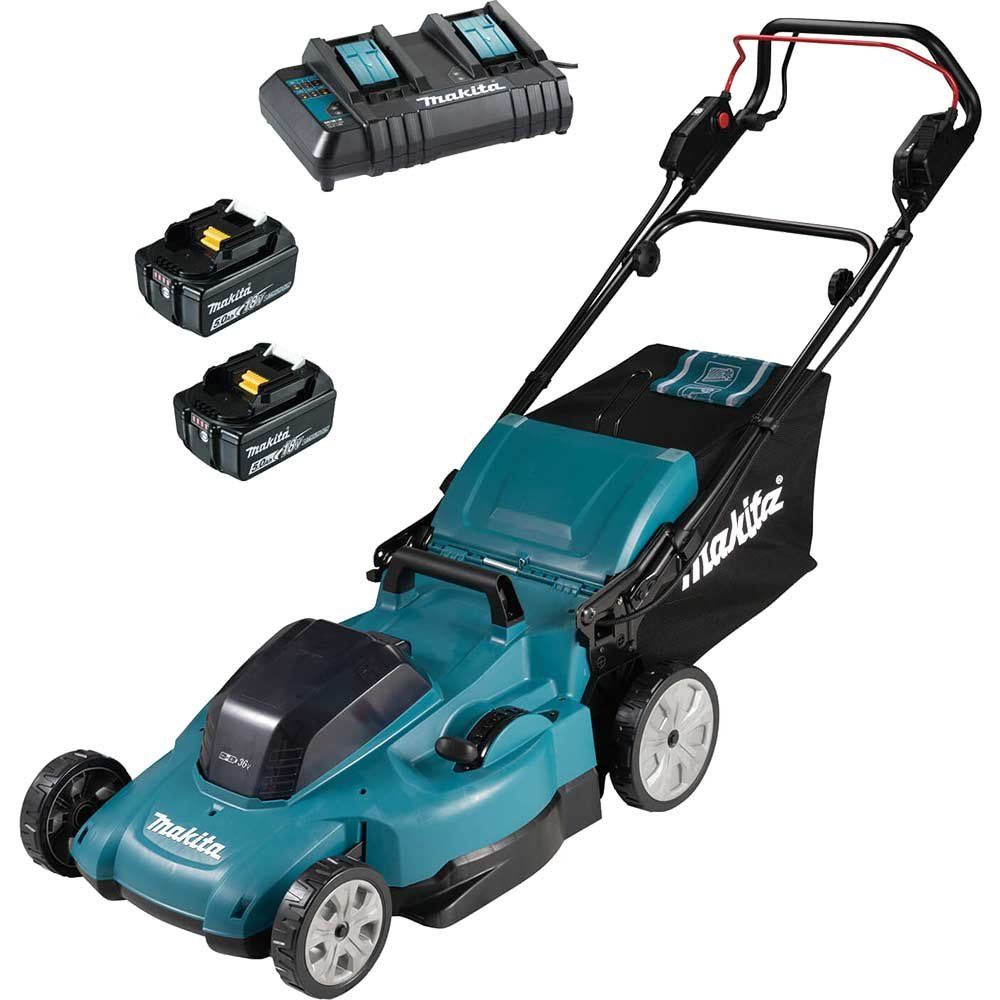 Makita DLM539 Twin 18v LXT Cordless Lawnmower 530mm 2 x 5ah Li-ion Battery Charger - Image 1