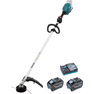Makita UR014G 40v Max XGT Cordless Brushless Line Trimmer 450mm 2 x 5ah Li-ion Battery Charger