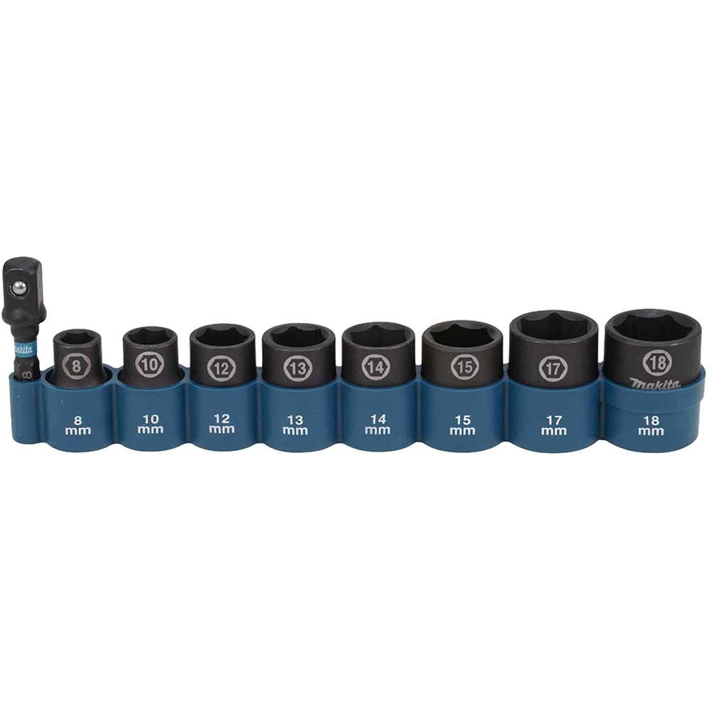 Makita 9 Piece 3/8" Drive Impact Socket Set 3/8" - Image 1