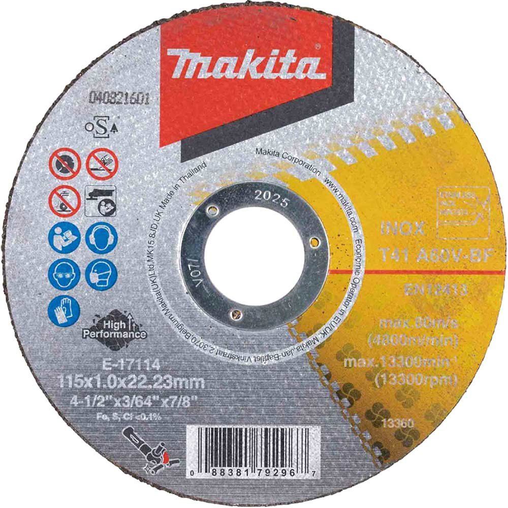 Makita A60V Thin Stainless Steel Cutting Discs 115mm Pack of 1 - Image 1