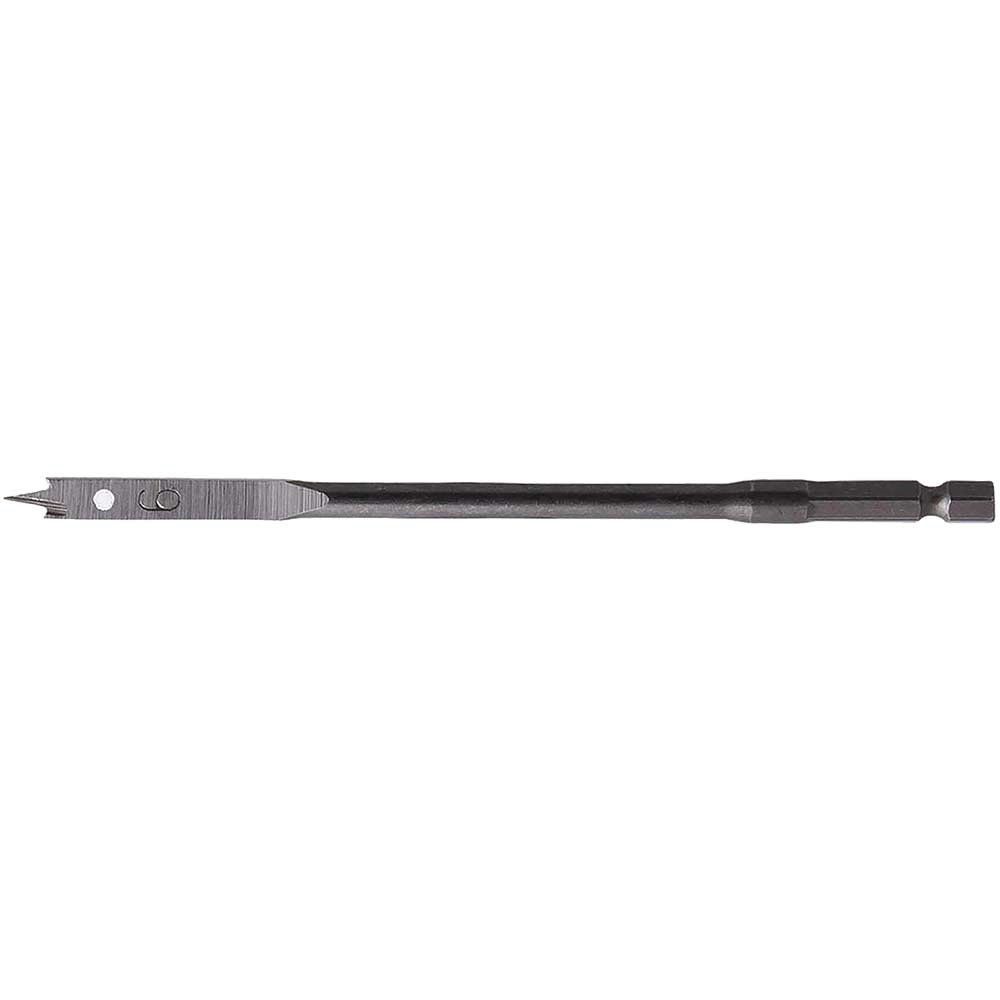 Makita 1/4" Hex Shank Flat Wood Drill Bit 6mm 150mm Pack of 1 - Image 1