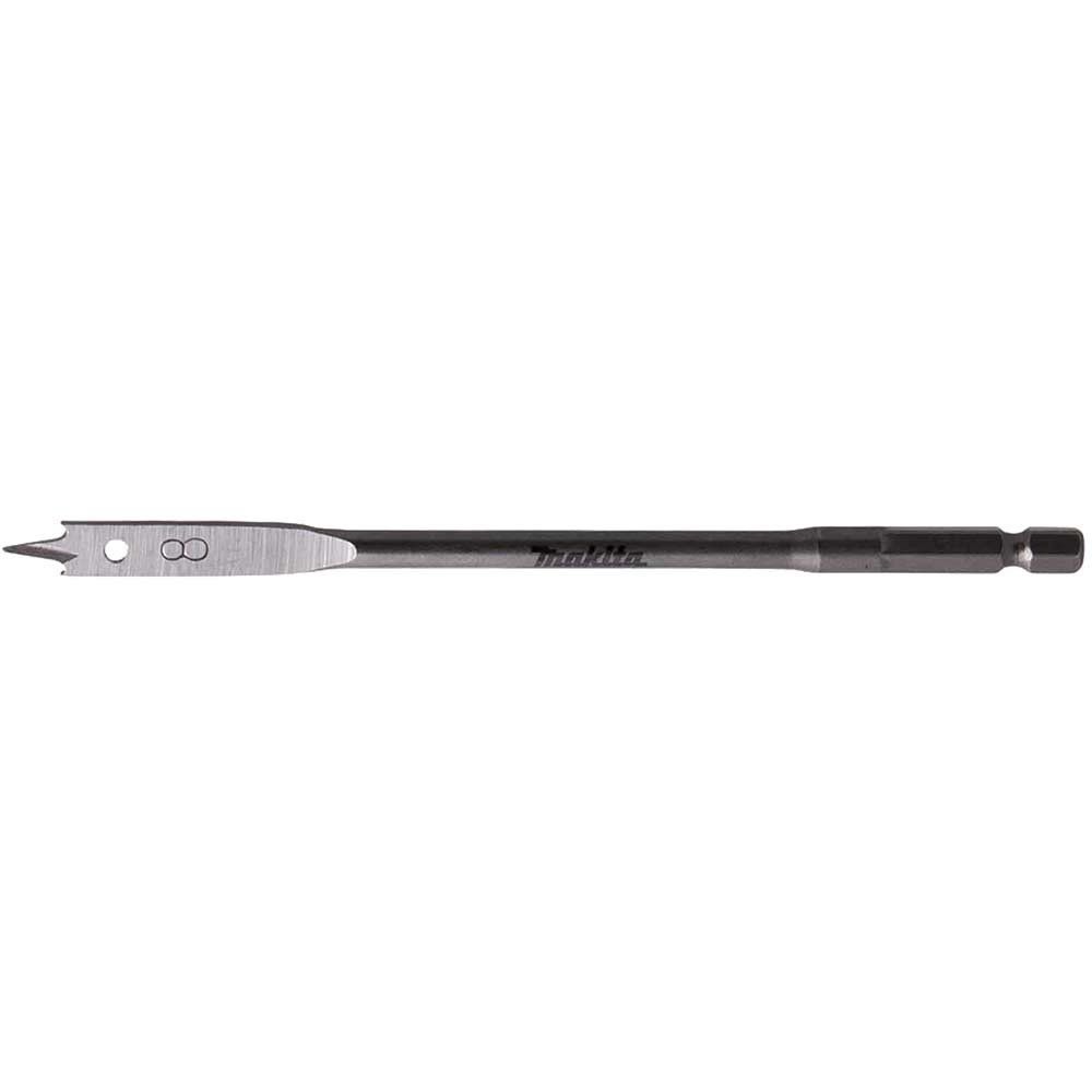 Makita 1/4" Hex Shank Flat Wood Drill Bit 8mm 150mm Pack of 1 - Image 1