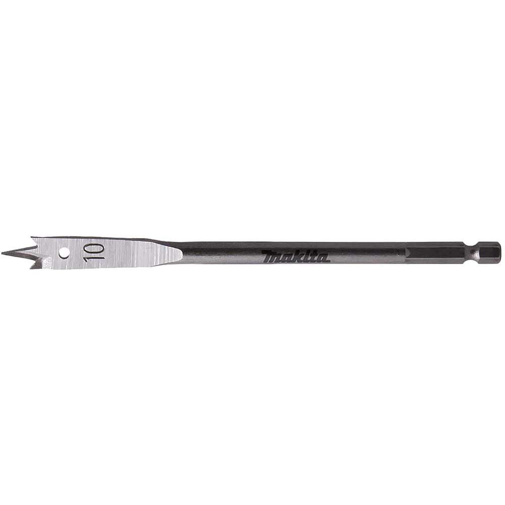 Makita 1/4" Hex Shank Flat Wood Drill Bit 10mm 150mm Pack of 1 - Image 1