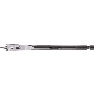 Makita 1/4" Hex Shank Flat Wood Drill Bit 10mm 150mm Pack of 1