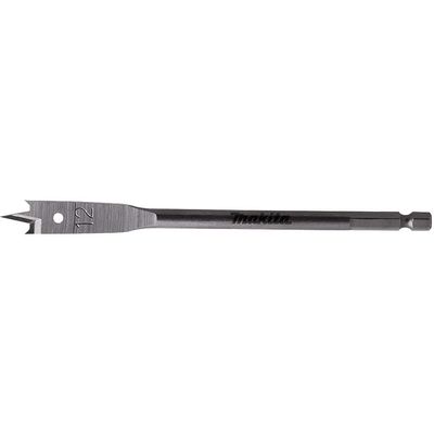 Makita 1/4" Hex Shank Flat Wood Drill Bit 12mm 150mm Pack of 1